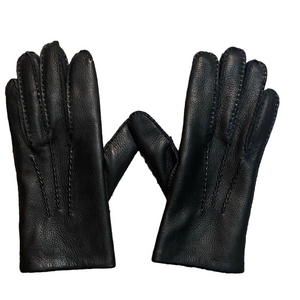 MADE IN ITALY Black Leather Gloves